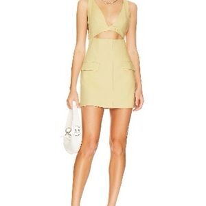 L'Academie Cream Cut-Out Mini Dress